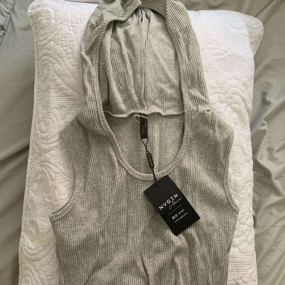 NVGTN gray hooded shirt